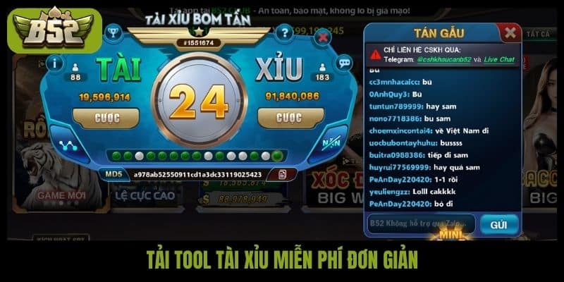 Tải tool tài xỉu miễn phí đơn giản